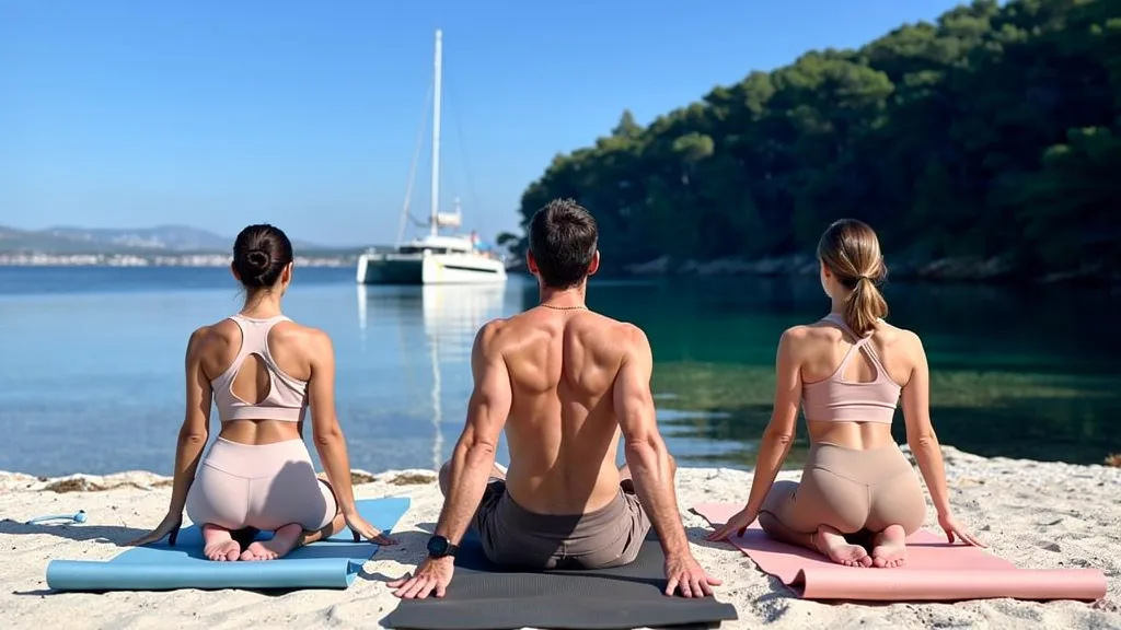 Yoga Sailing in Kroatien am Meer