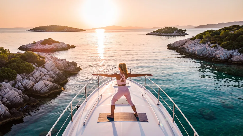 Yoga auf einem Katamaran in Kroatien